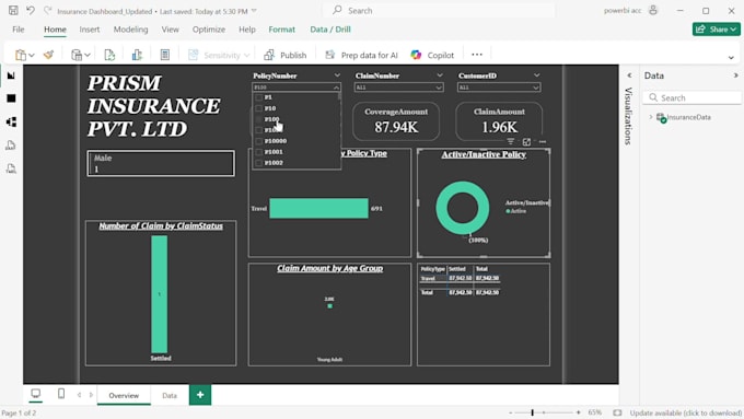 create an interactive power bi dashboard for your business data