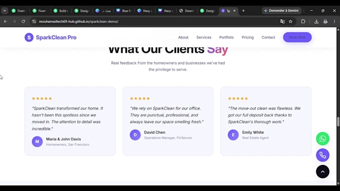 create a modern HTML landing page or one page website