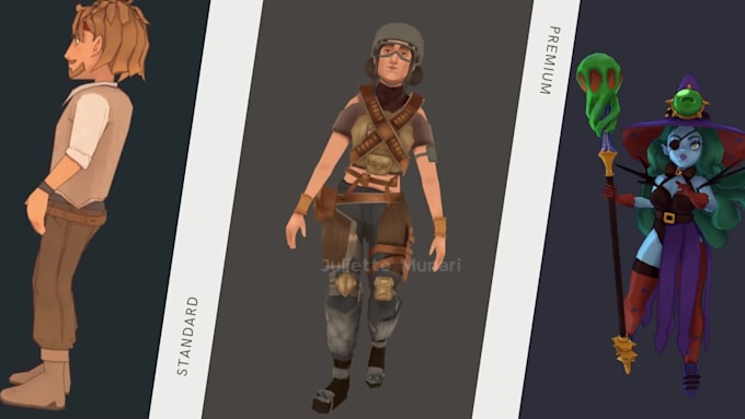 design stylized low poly 3d characters for games