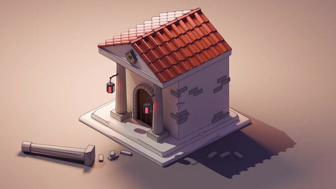 create low poly 3d game props in blender