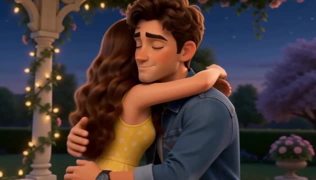 create a 3d animated romantic love story or proposal video