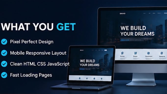 convert figma PSD xd to responsive HTML CSS website