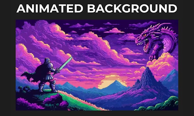 create retro pixel art animation pixel background environment pixel cover art