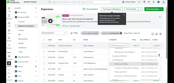 do book keeping using quickbooks online