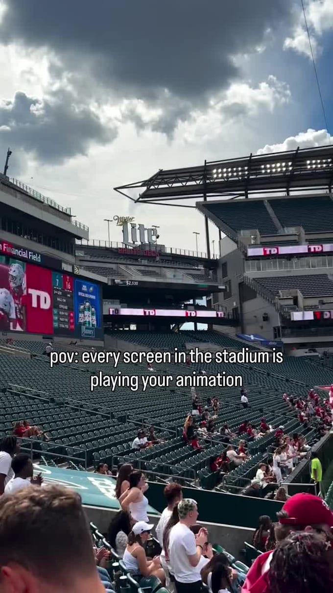 create billboard animation stadium led ads and pitch side ribbon board animation
