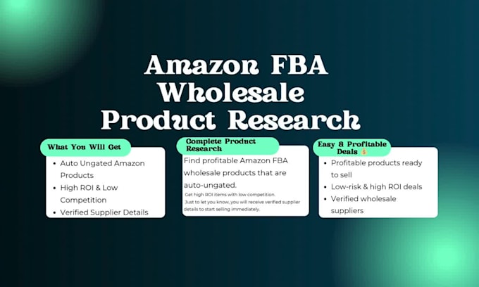do amazon product research for wholesale fba and auto ungated products
