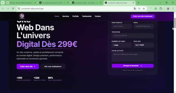 develop a modern nextjs or mern stack web application with ai integration