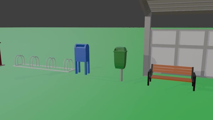 make 3d low poly props assset