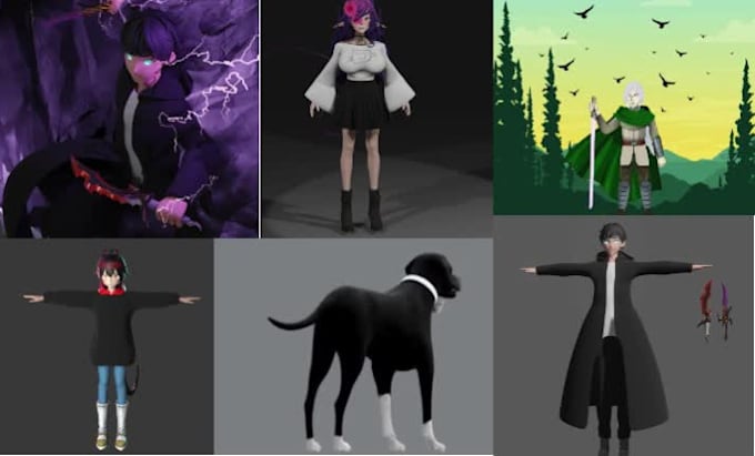 furry vrchart avater vtuber 3d model vr character anime model warudo 14d2 model