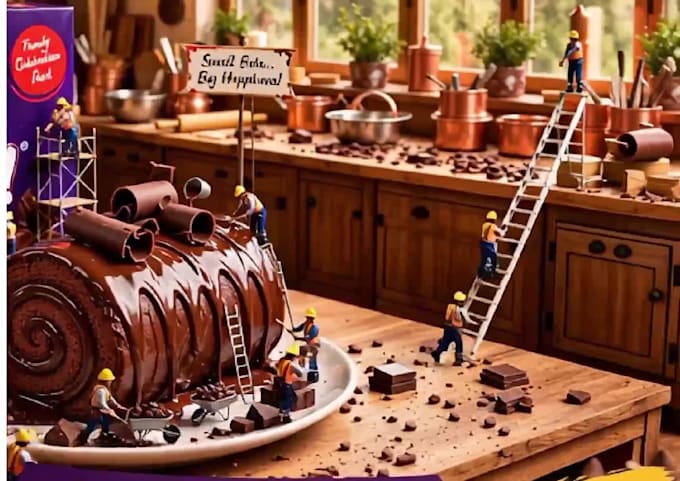 3d floating product poster  and snacks ads like britain cake
