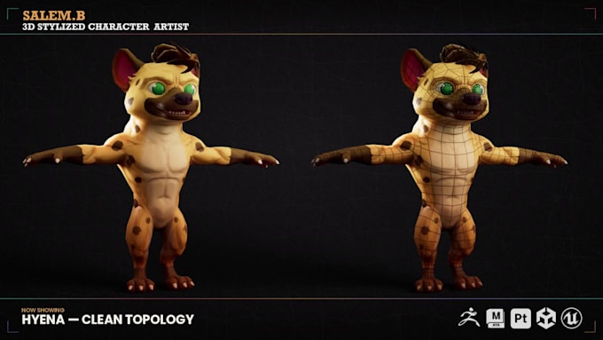 create a game ready stylized 3d character rigged and animated