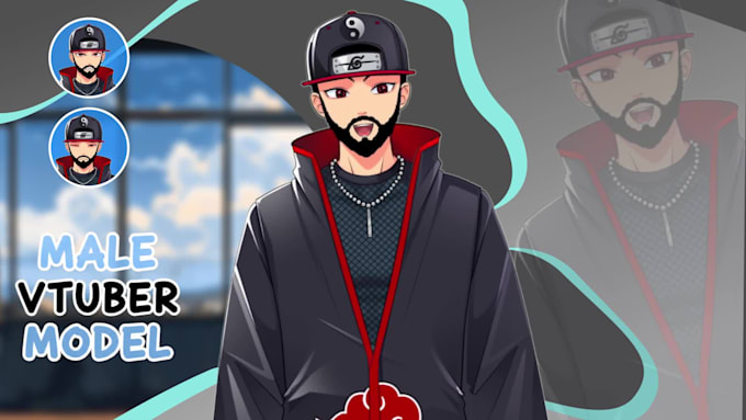 design a custom male vtuber live2d model anime style for streaming