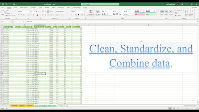clean, standardize, and combine excel data using power query