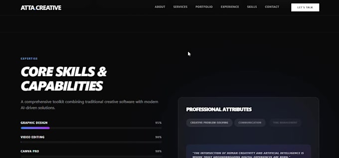 create a modern, professional personal portfolio website