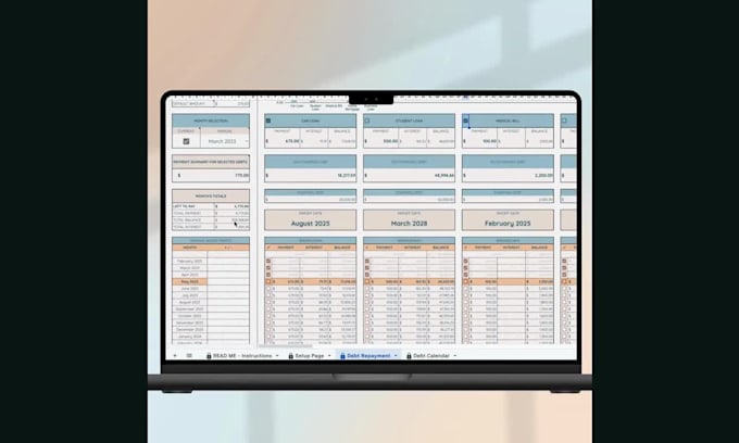 create custom excel google sheets budget planner for debt payoff and retirement