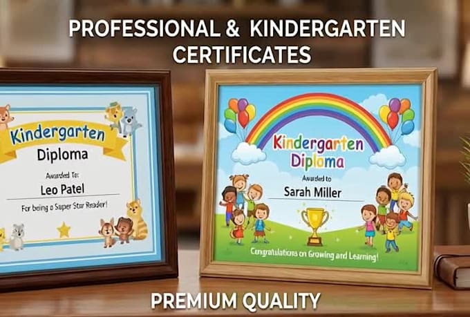 create custom personalized kindergarten graduation certificate template