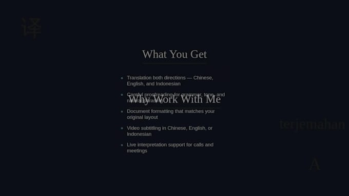be your translator and interpreter