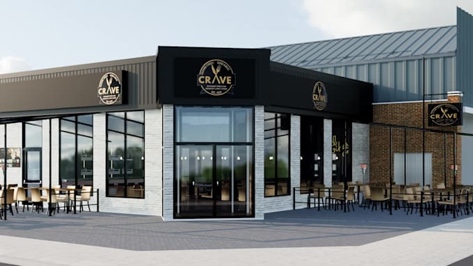design high quality building facade and exterior rendering