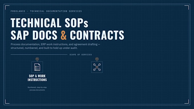 write sops, sap erp process documents, manuals, and contracts
