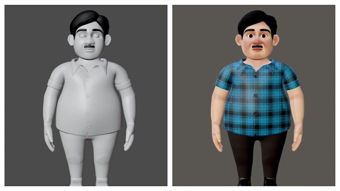 design 3d cartoon character in blender