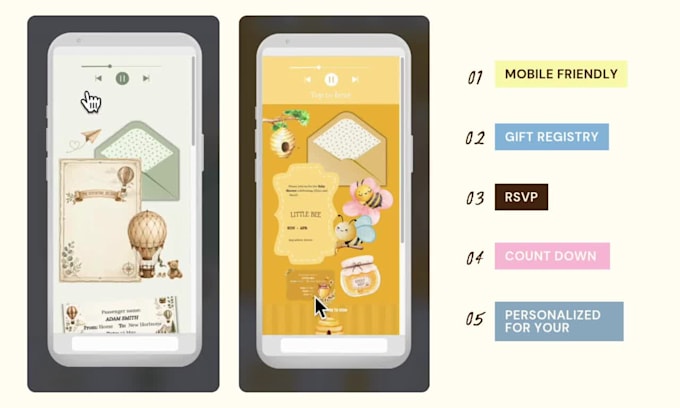 design a personalized baby shower website invitation