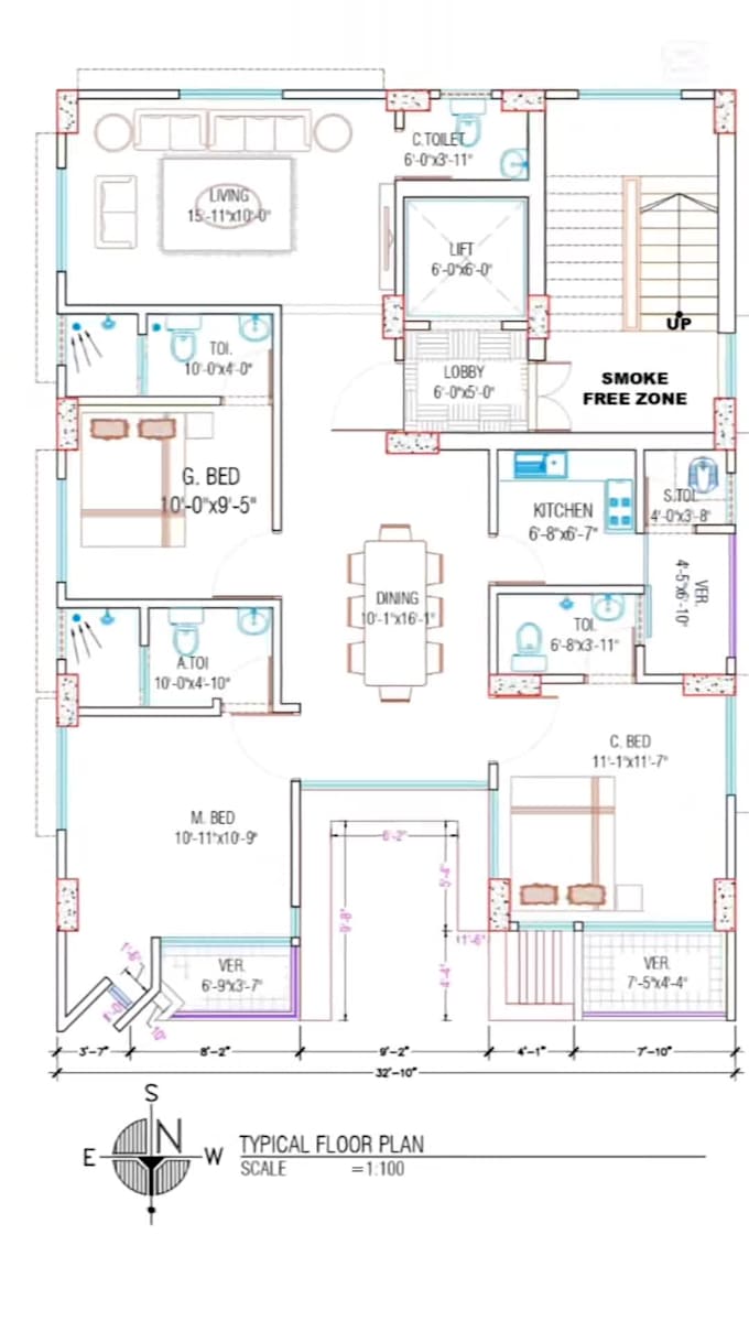 do professional autocad 2d drafting, floor plan, section elevation PDF to dwg