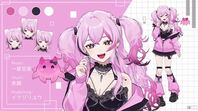 design custom vtuber model, 2d vtuber rigging, 2d pet vtuber, and live2d design