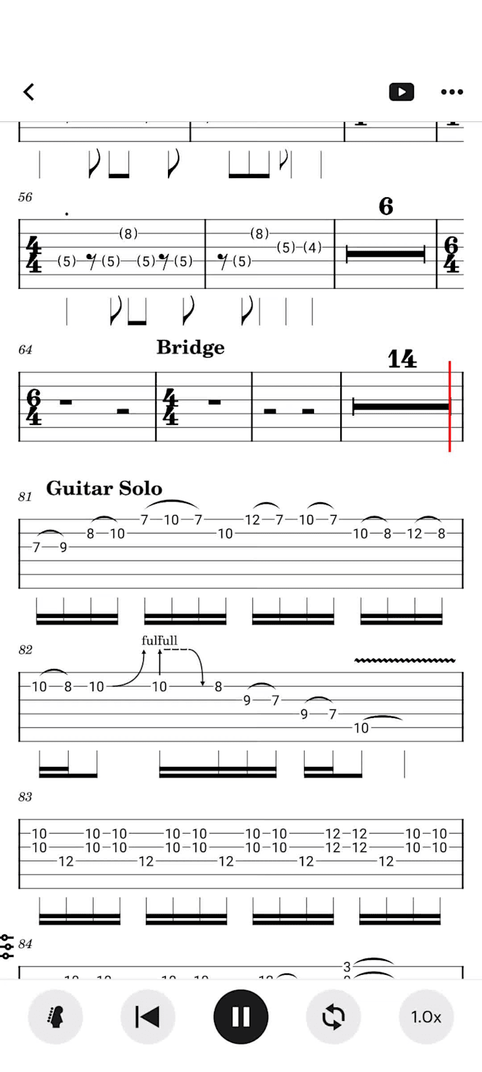 transcribe audio to a guitar tab or sheet music