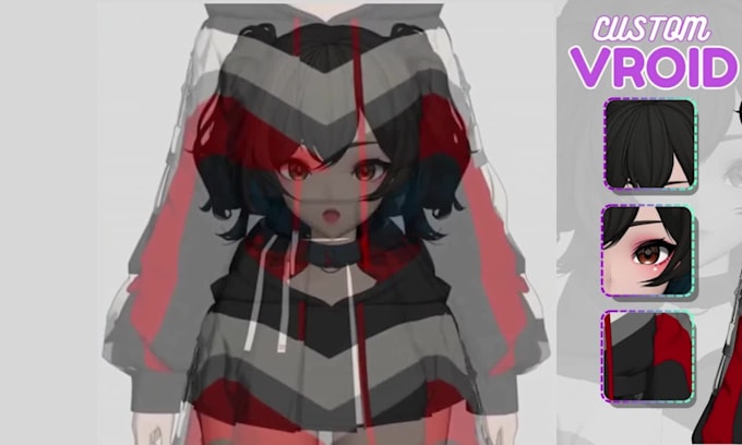 create 3d vtuber and vriod character model for vrchat anime with rigging
