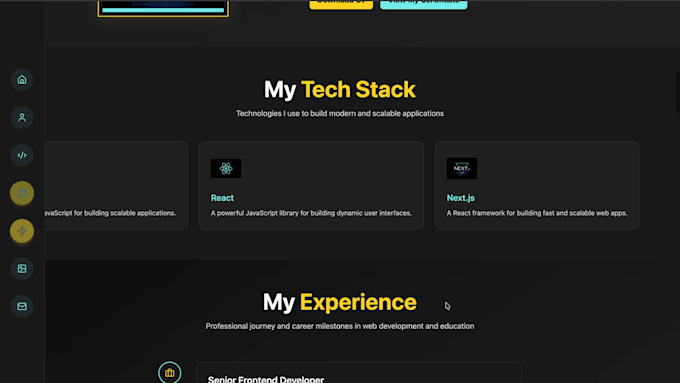 design and build a modern personal portfolio website using react