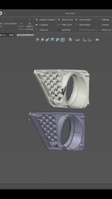 do reverse engineering from 3d scan stl to editable cad model step solidwork