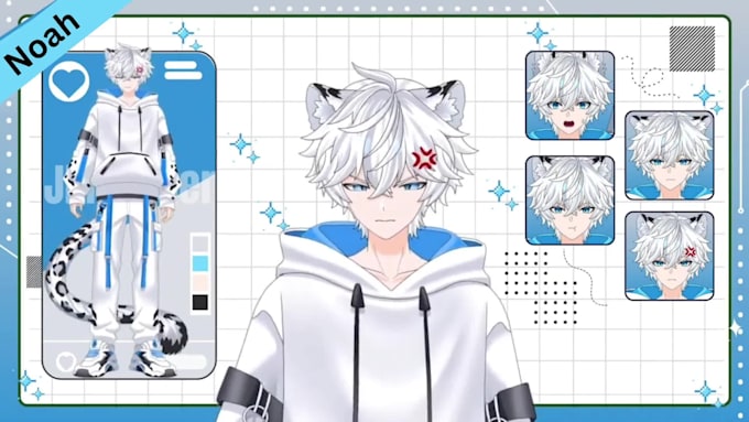 design and rig live2d vtuber model, 2d vtuber model, avatar for streaming