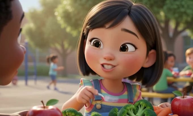 2d 3d character animation, 3d character animation for 2d learning kids animation
