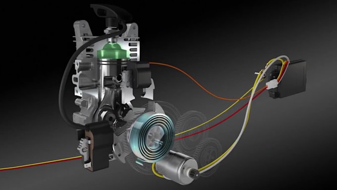 create 3d industrial animation , 3d mechanical , 3d machine cad animation