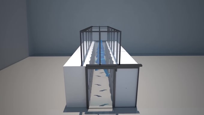 create 3d data center construction animation