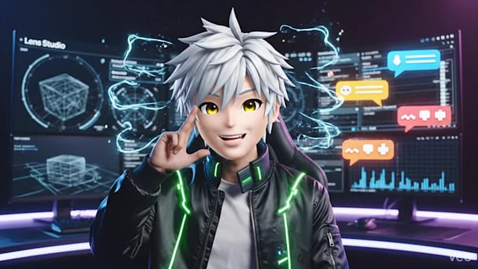 design custom 3d vtuber avatar and ar face tracking filter