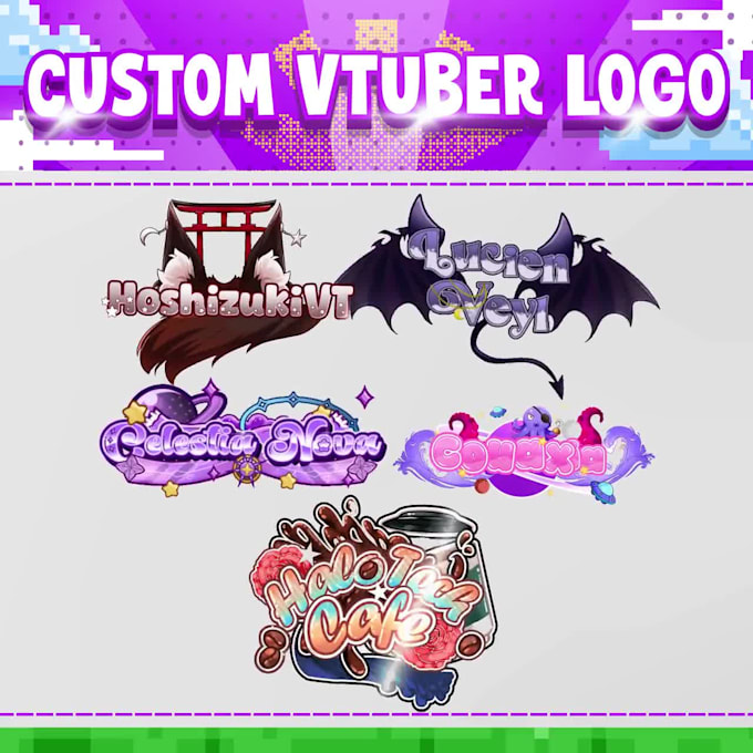 create vtuber logo, vtuber background, vtuber model, 3d vtuber, vtuber rigging