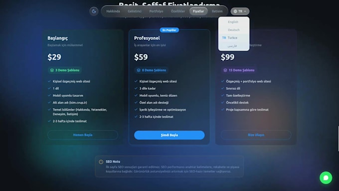 create a modern, multilingual resume website for you