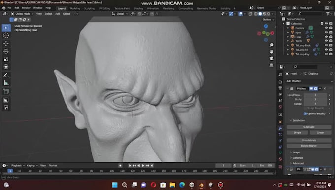 sculpt 3d character head model 3d head bust model 3d face articulated modelling