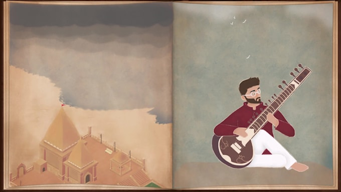 create hand drawn 2d illustration in ps