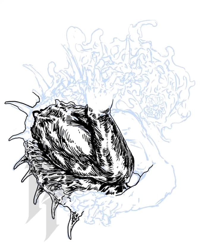 draw a death metal artwork for your streetwear