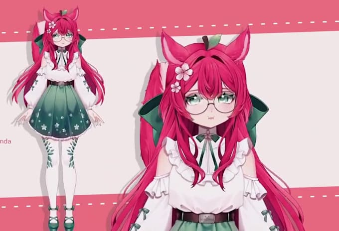 live2d vtuber model, vtuber model, anime style, vtuber rigging