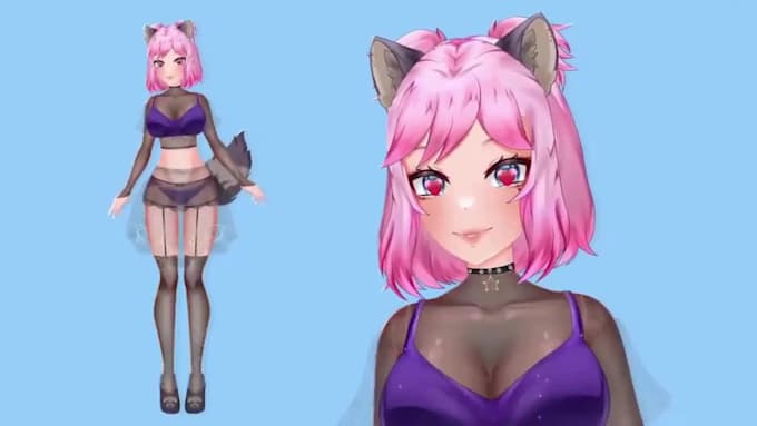 design vtuber model, live2d avatar model character design