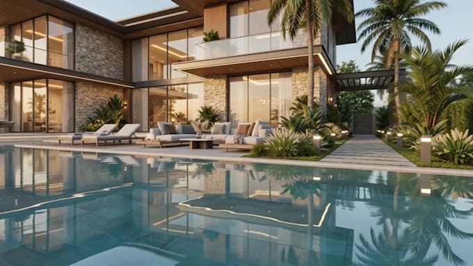 create ai exterior visualization, house rendering and property animation
