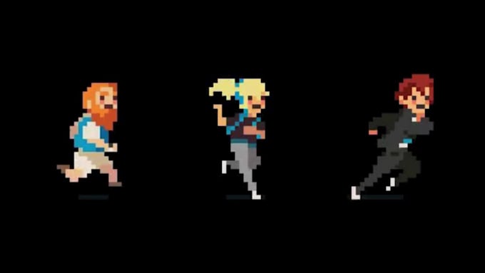 pixel art character design, pixel animation, pixel art animation, sprite sheet