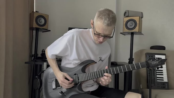 replace ai guitar with real professional electric guitar