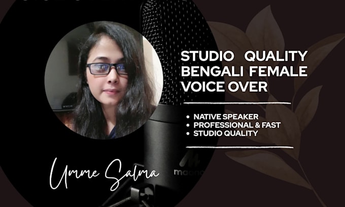 record studio quality bengali female voice over