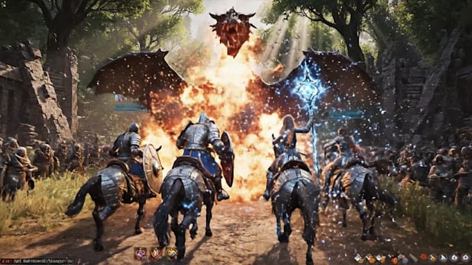 develop an open world mmorpg multiplayer game in unity or unreal engine 5
