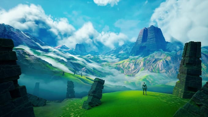 create custom stylized 3d environment, scenes and props in unity and godot