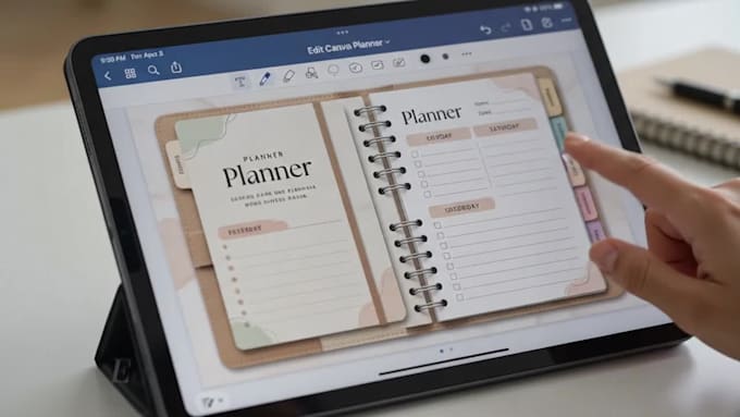 do canva hyperlinked planner design printable kdp journal etsy digital planner
